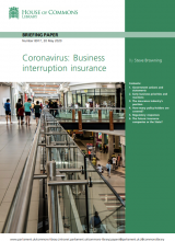 Coronavirus: Business interruption insurance: (Briefing Paper Number 8917)